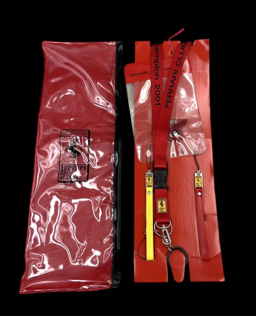 Ferrari Club of Japan フェラーリクラブ限定 革ストラップ等 Rare Ferrari Club of Japan Original mobile neck strap 2001 Limited