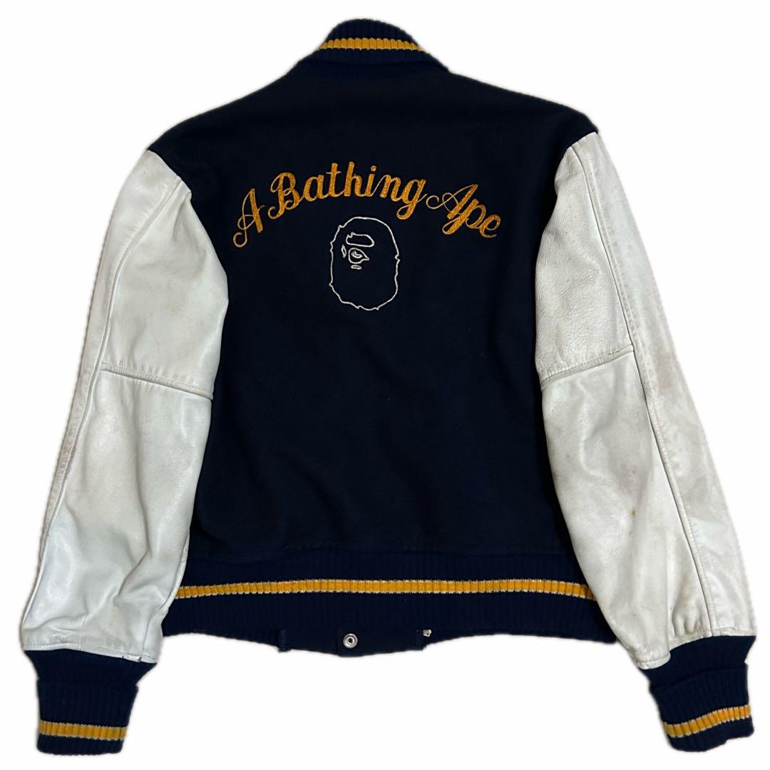 1996 A BATHING APE POST O'ALLS 刺繍スタジャン - メルカリ