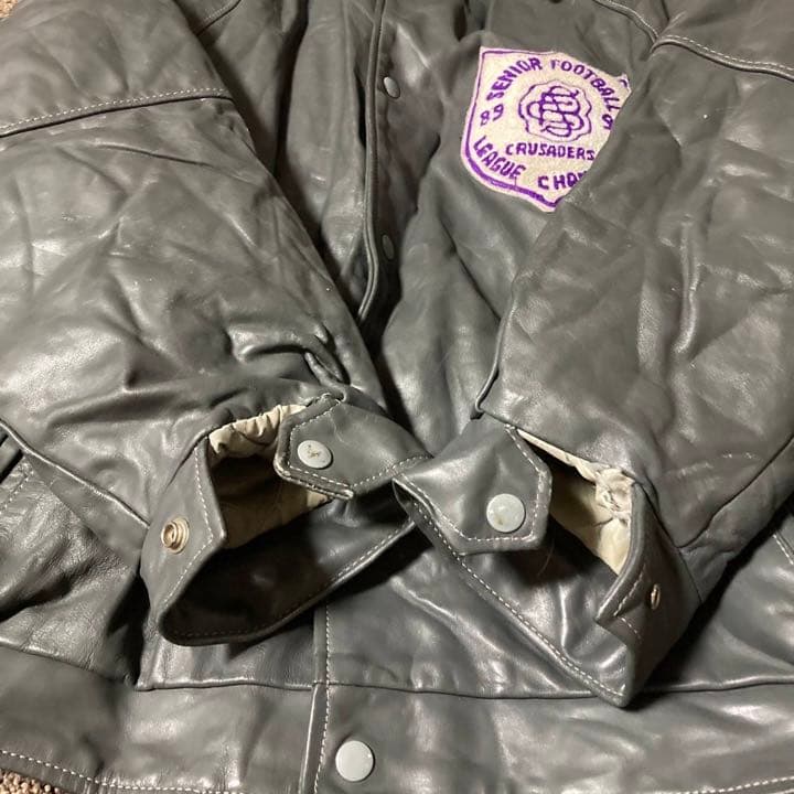 90s ビンテージ オールレザー スタジャン 希少 ビッグサイズ レア