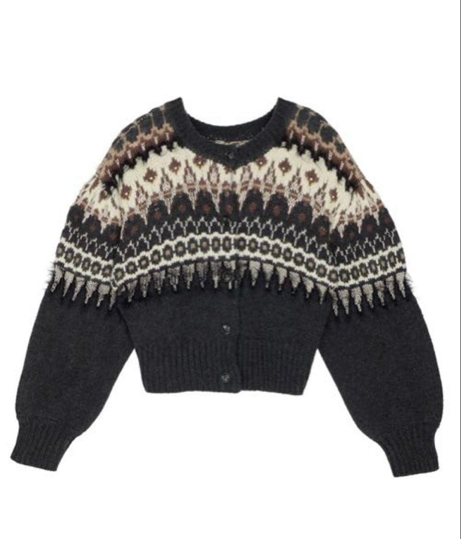 ameri UND 2WAY LADY NORDIC KNIT CARDIGAN - メルカリ