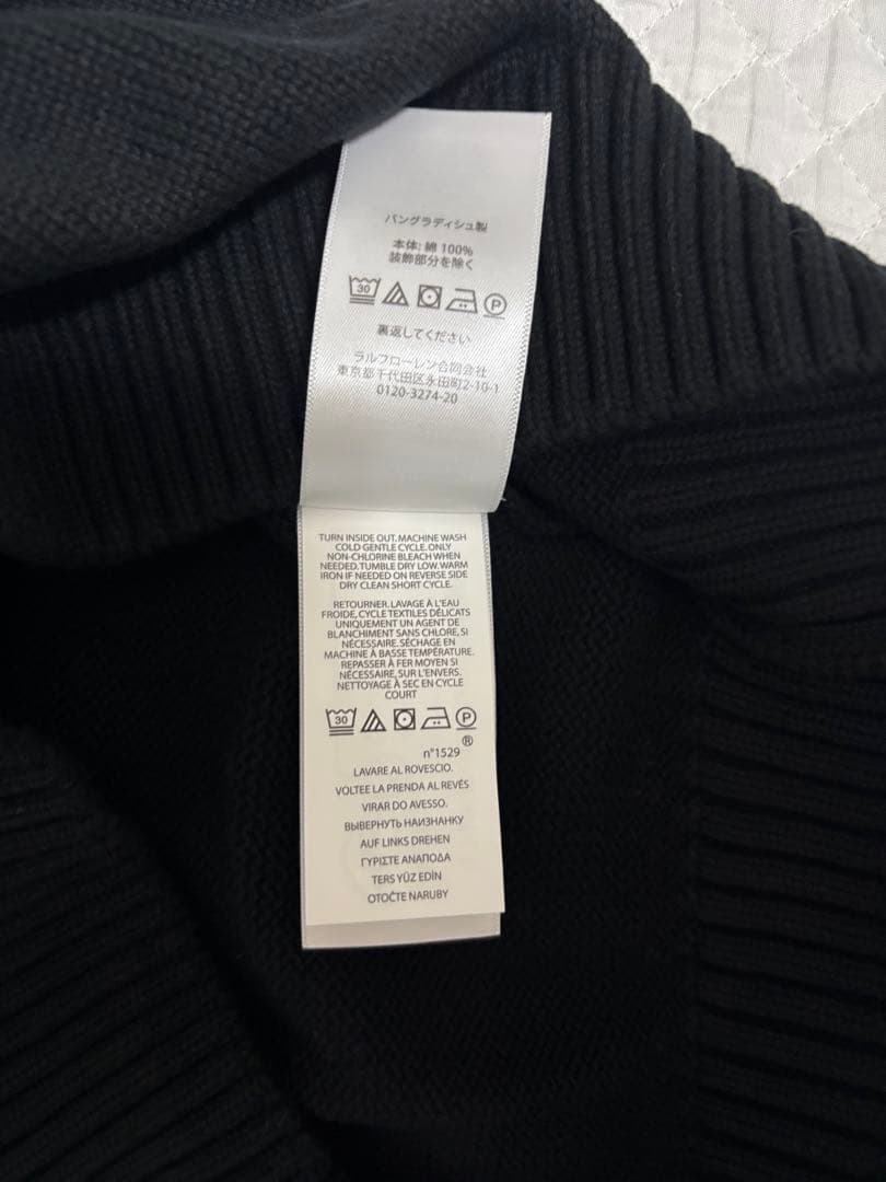 新品タグ付】POLO ラルフローレン ハーフジップニット ブラック M