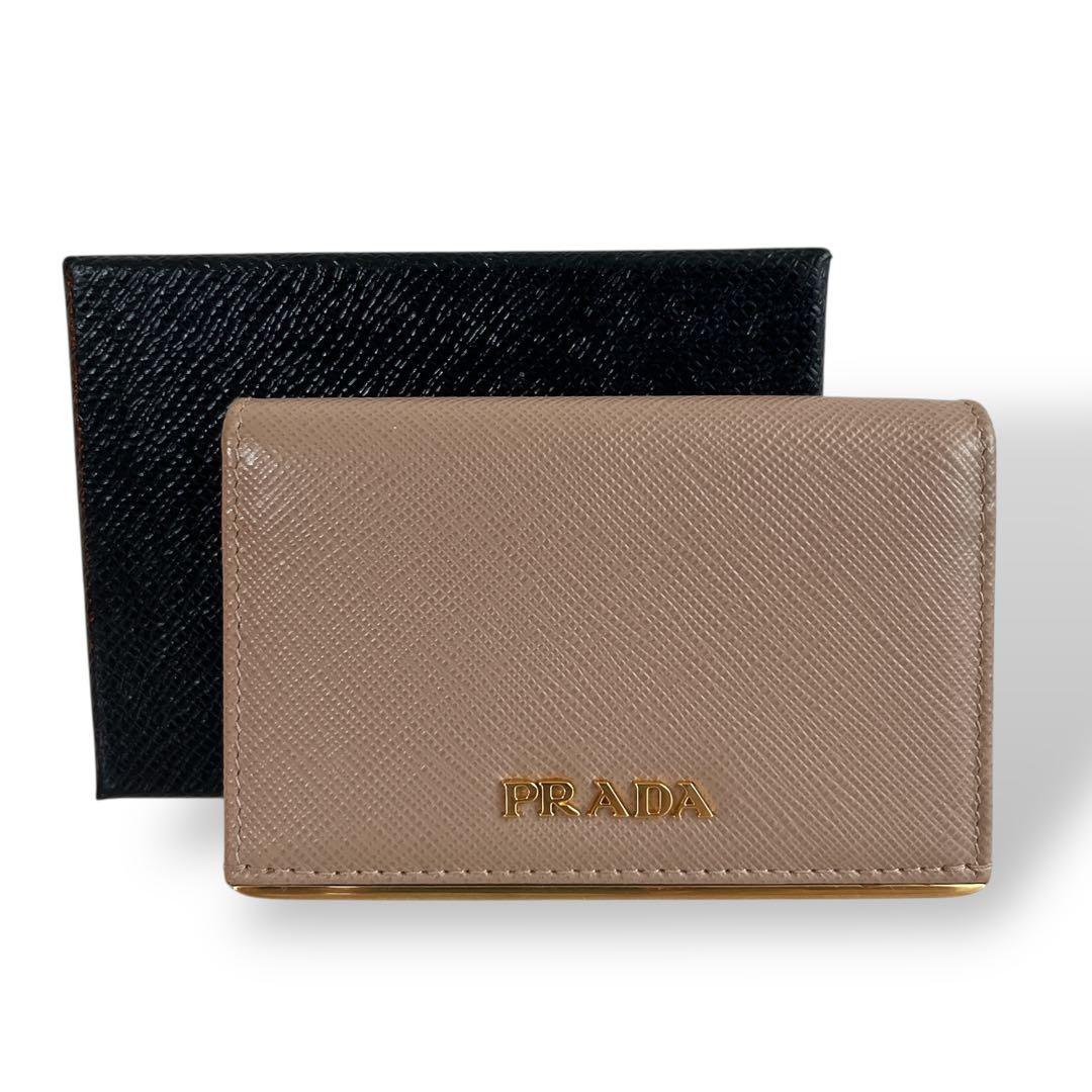 PRADA プラダ カードケース 名刺入れ メタルロゴ サフィアーノ
