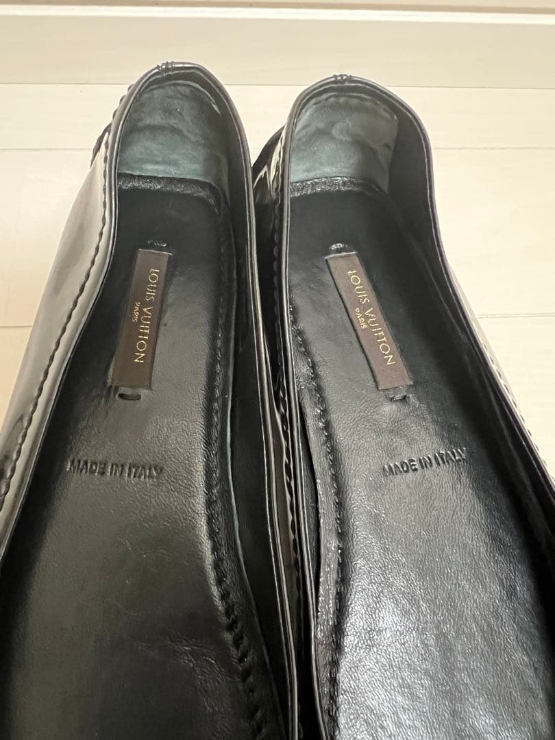 【美品】ルイヴィトン LV金具 ドライビングシューズ エナメル　22.5cm