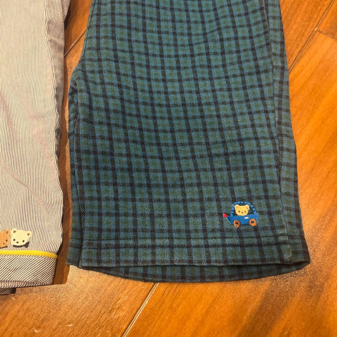 ファミリア ハーフパンツ セット チェック ストライプ 90 90cm 男の子