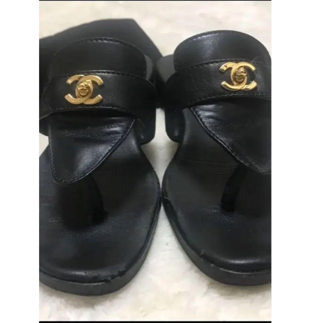 シャネル ターンロックサンダル23センチ - メルカリ