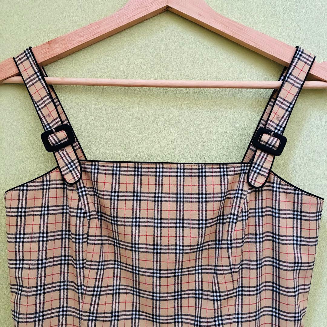 バーバリーブルーレーベル ノバチェック キャミワンピース 38 - メルカリ