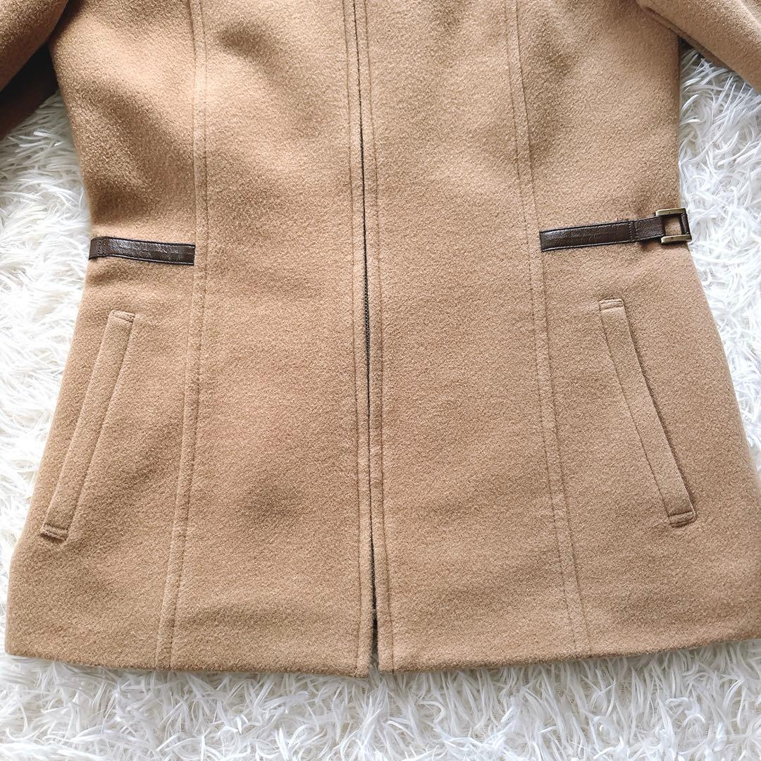 BURBERRY ショートコート アンゴラ混 ノバチェック ホースロゴ フード