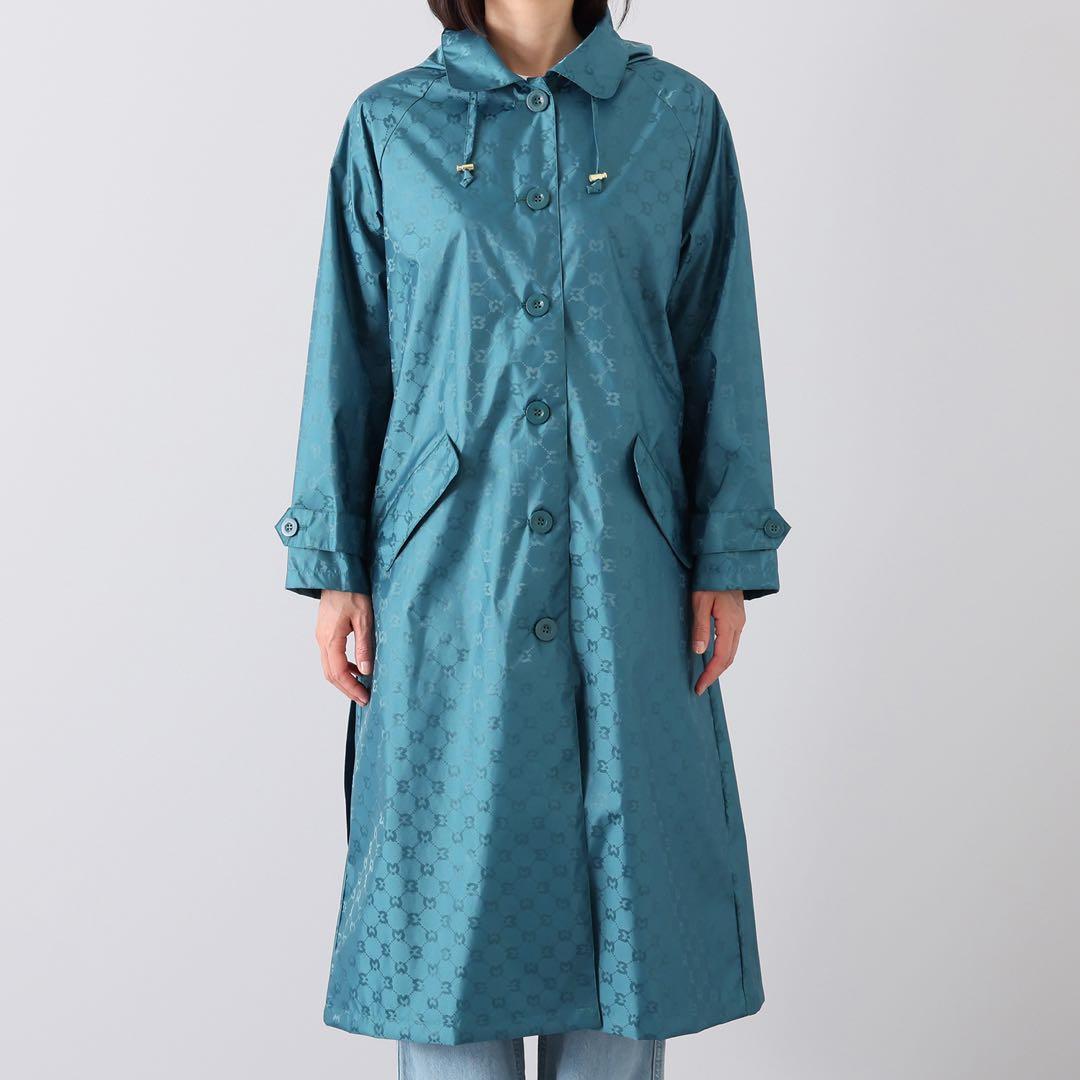 ミラ・ショーン ロゴジャガード レインコートM～L ブラックmila schon