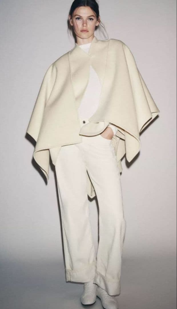 ZARA ウールケープコート - メルカリ