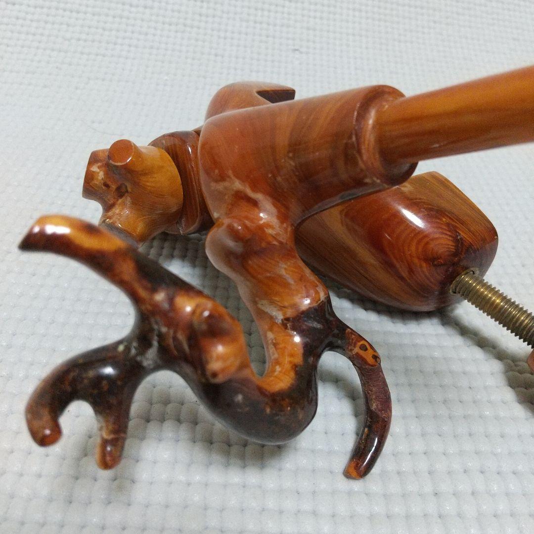 有働印〈19cm弓型万力＆竿枕〉初期？檜葉？ 一部補修 NCNR