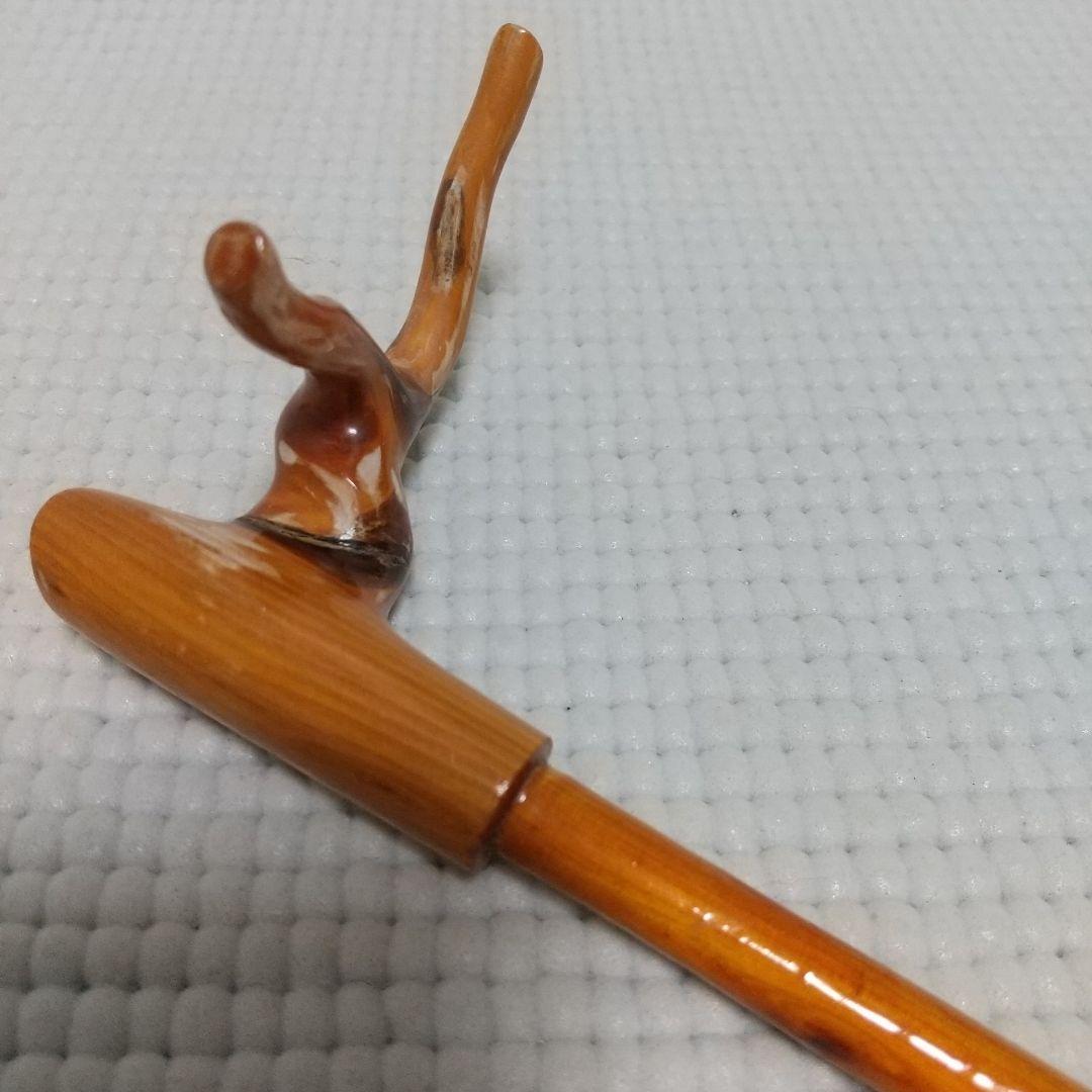 有働印〈19cm弓型万力＆竿枕〉初期？檜葉？ 一部補修 NCNR