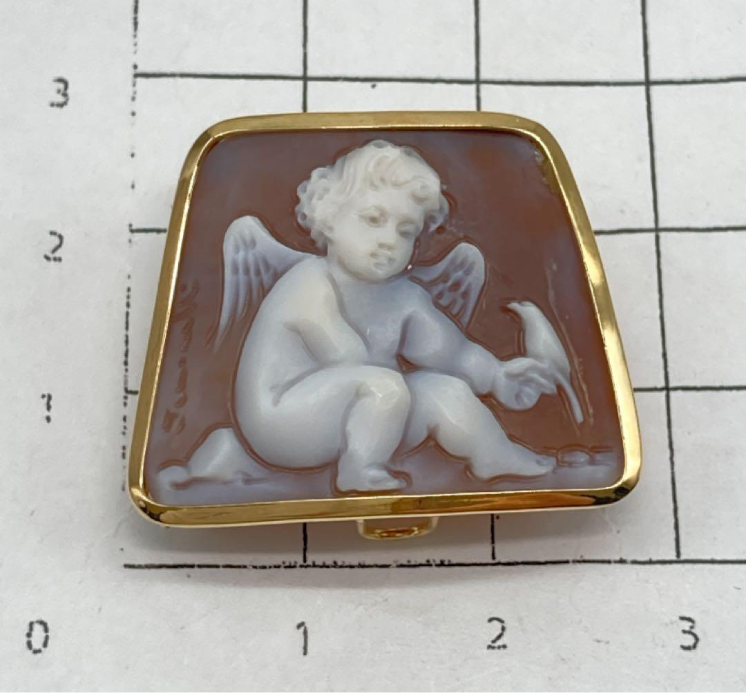 K18 カメオ ブローチ／ペンダントトップ - メルカリ