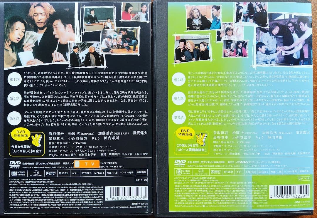 DVD 人にやさしく ドラマ 全巻セット 香取慎吾 松岡充 加藤浩次 中古