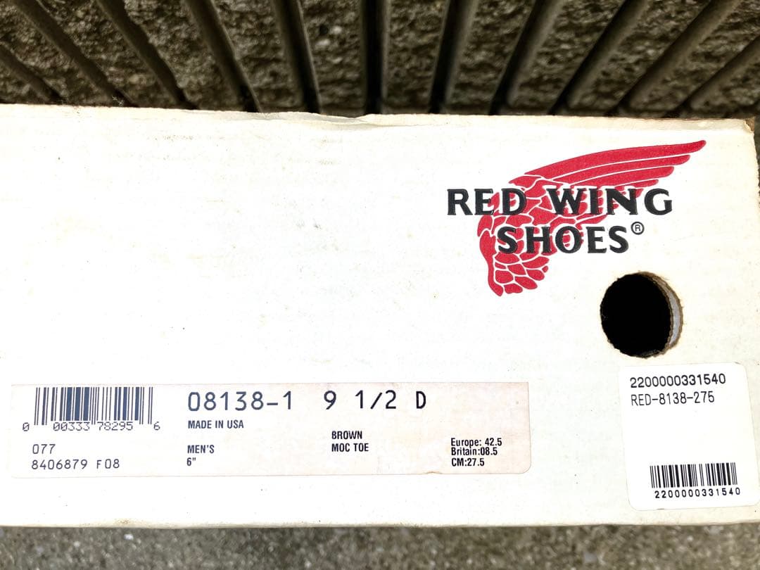 RED WING 8138 MOC TOE／27.5cm ／D.BROWN