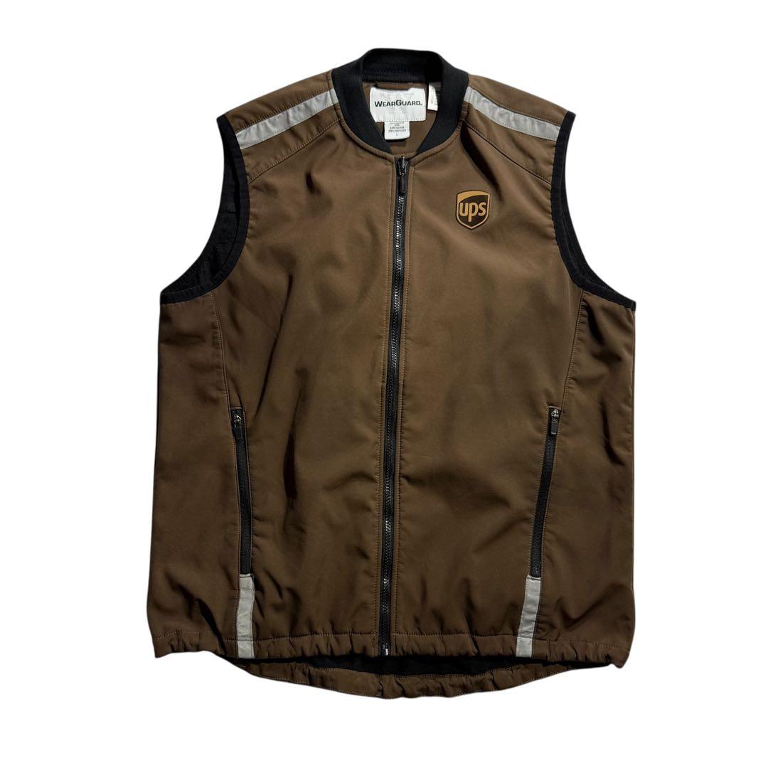 WEAR GUARD UPS ユニフォーム ワークベスト ブラウン リフレクター タグ付き UPS ユーピーエス 企業 ベスト ユニフォーム リフレクター