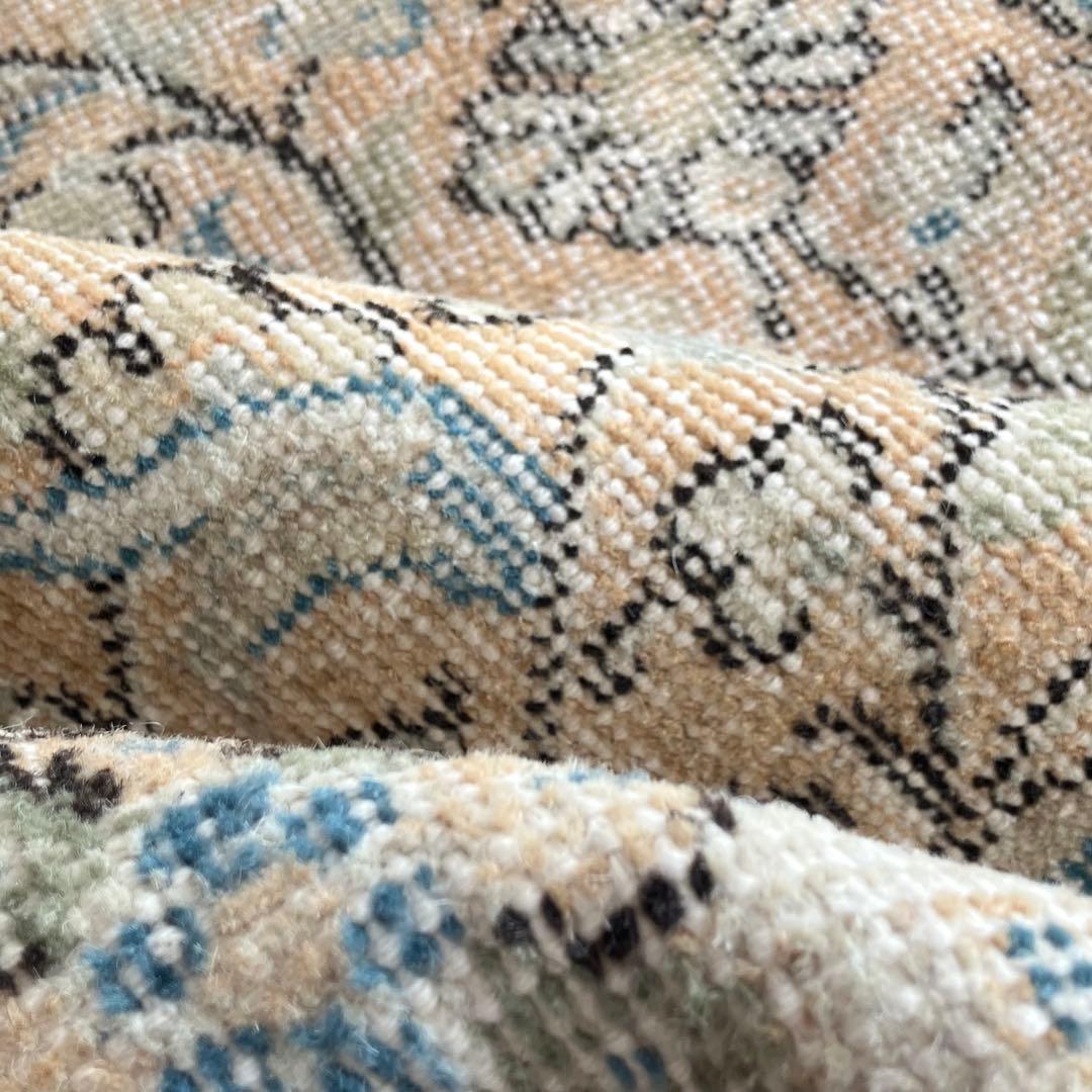 囲みコーラルベージュ✳︎111×211 フローラル ブルー トルコ