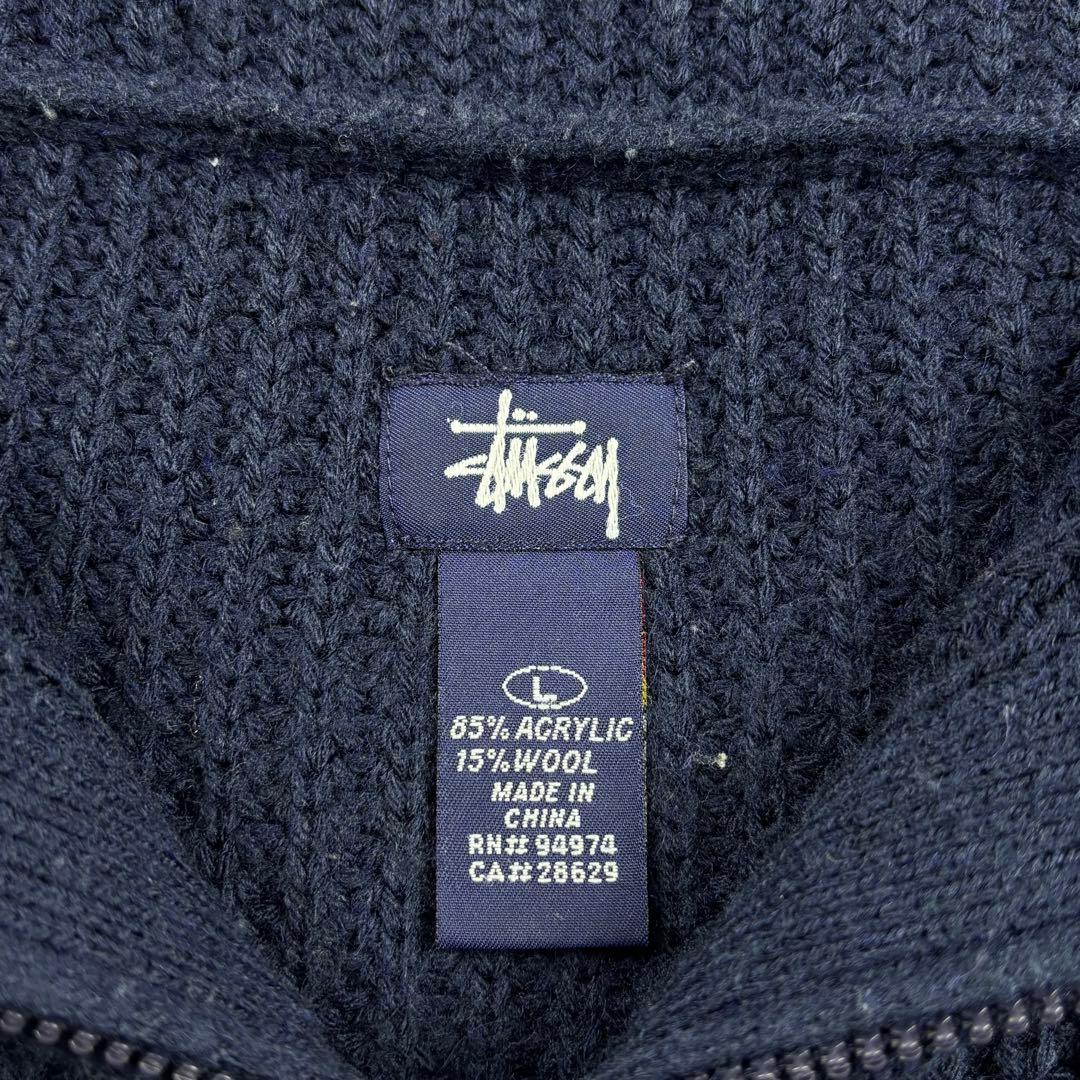 90s Stussy ハーフジップ ニットパーカー L Old Stussy - メルカリ