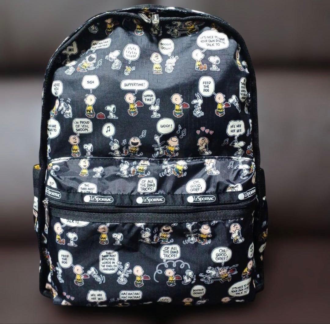 LeSportsac スヌーピー ブラックリュック - メルカリ