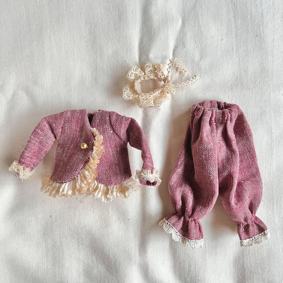 人気作家様 ドール服 パンツスーツ ブライス ヴィンテージリネン