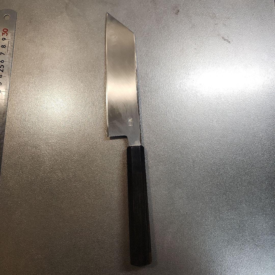 銀三　ケンムキ　17.5cm　黒檀八画柄