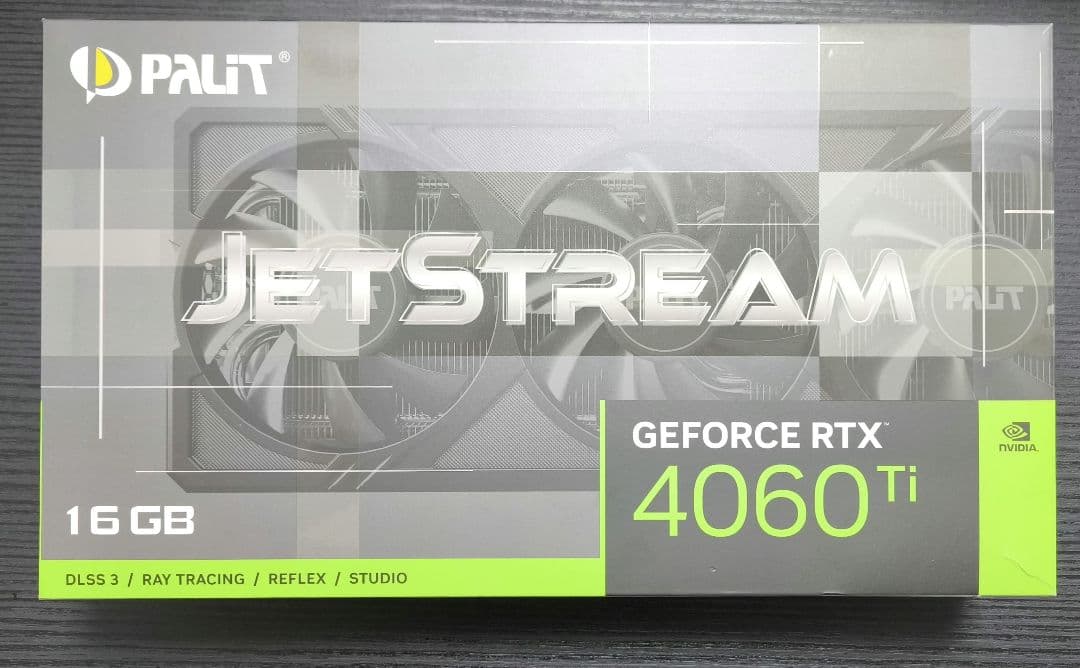 グラフィックボード・グラボ・ビデオカード Palit GeForce RTX 4060 Ti 16GB Palit GeForce RTX 4060 Ti JetStream 16GB」をレビュー。6万円台でSD