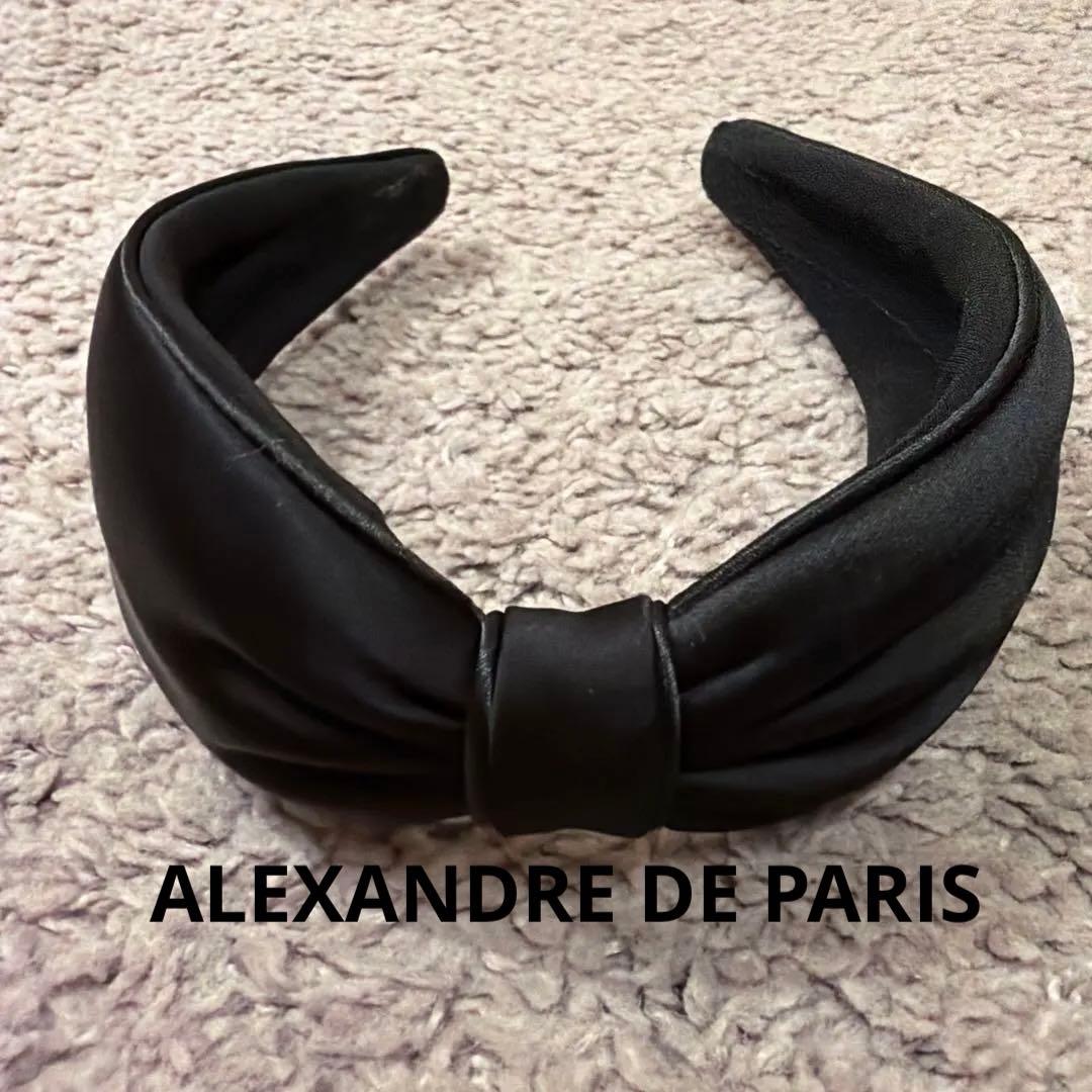 ALEXANDRE DE PARIS ブラック リボン サテン カチューシャ - メルカリ