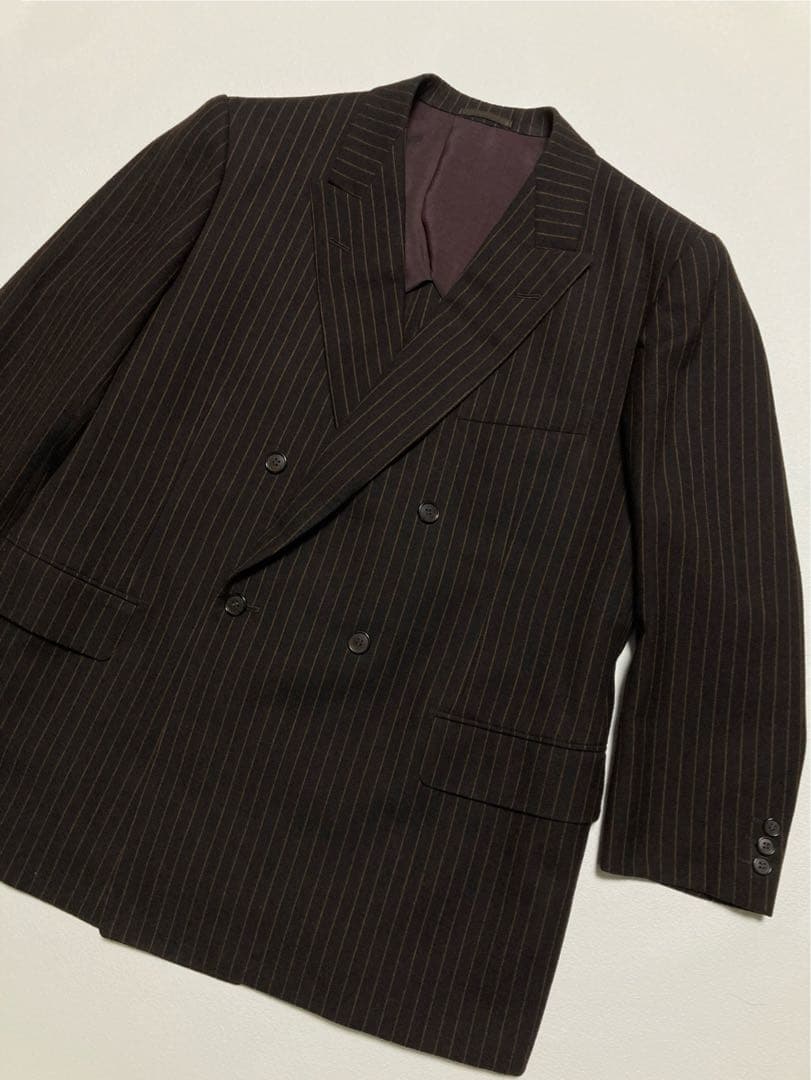 着画有り 60s vintage 昭和 スーツ セットアップ ダブル ウール