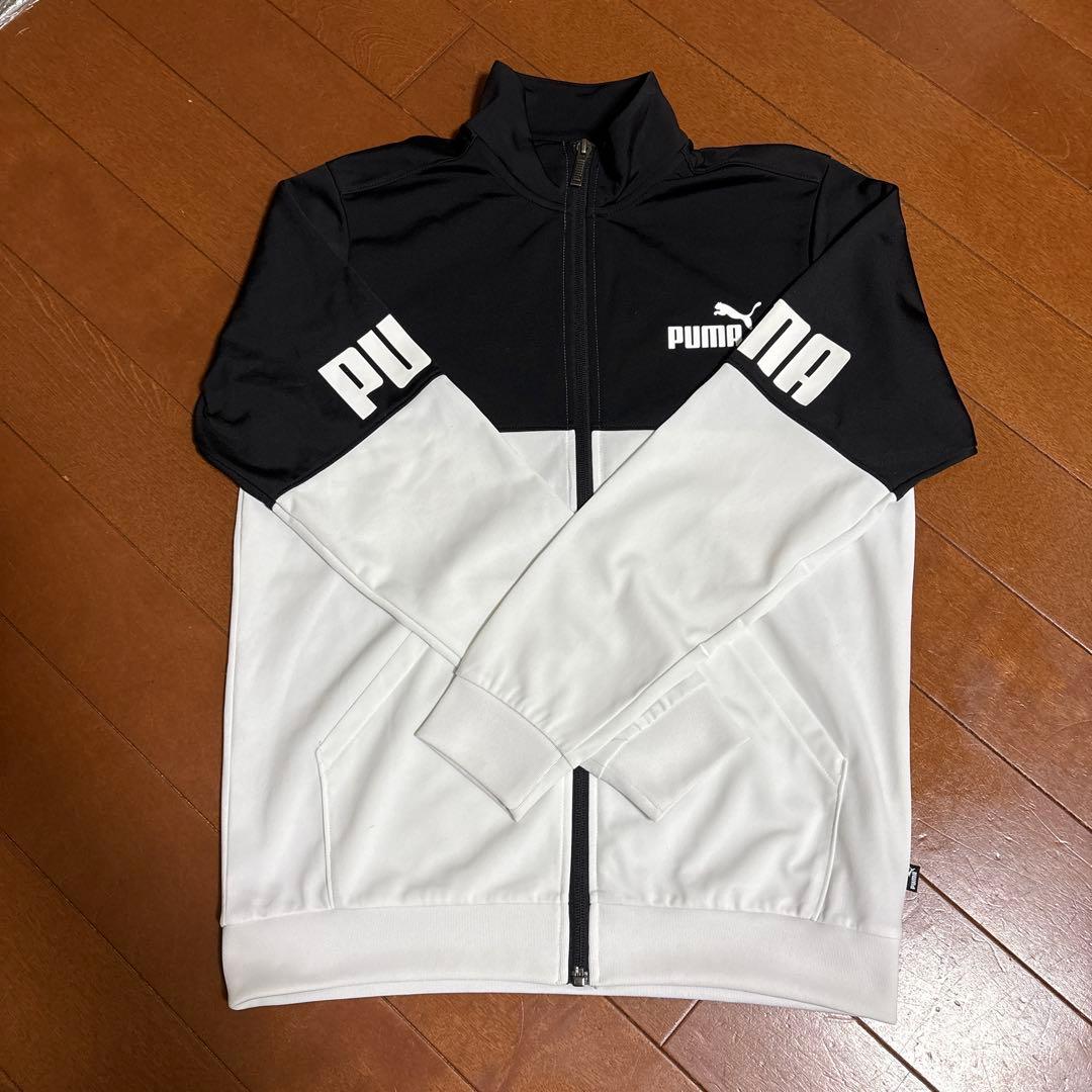 PUMA ジップアップジャージ 黒白 - メルカリ