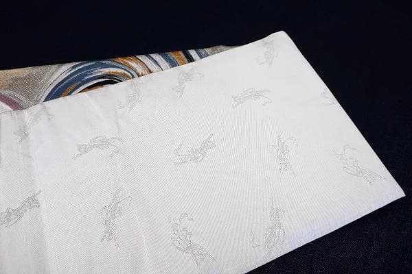 未使用品 袋帯 千地泰弘 流水 金糸 銀糸 長さ4m30cm 仕立て上がり 正絹