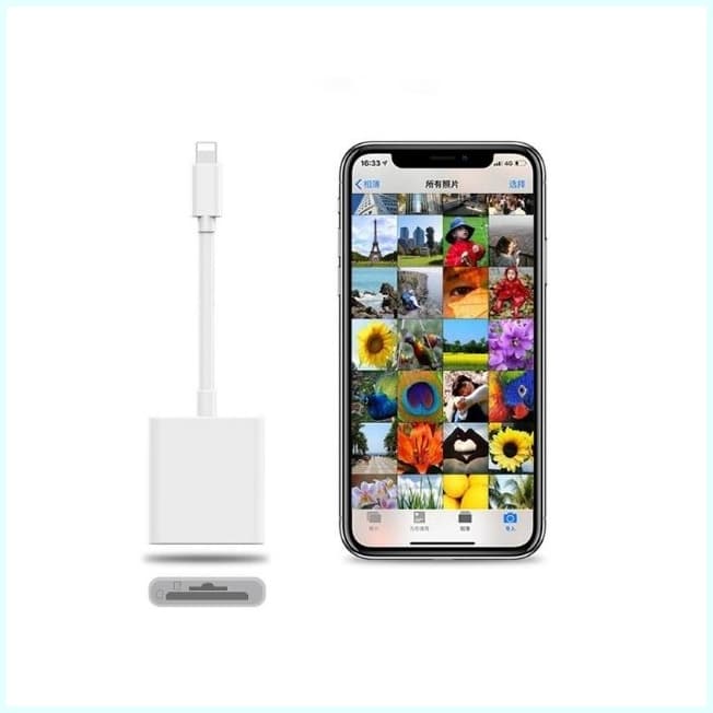 SDカードリーダー iPhone iPad ライトニング データ転送 白B - メルカリ