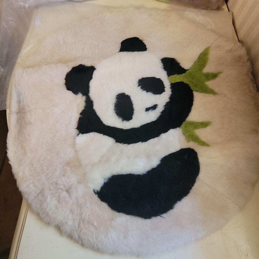 ご契約済みです！ 3枚 ムートンラグマット パンダ座布団ヴィンテージ