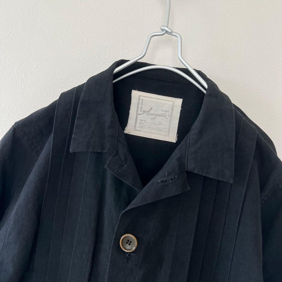 ICHI Antiquites イチアンティークス 綿麻ピンタックロングコート