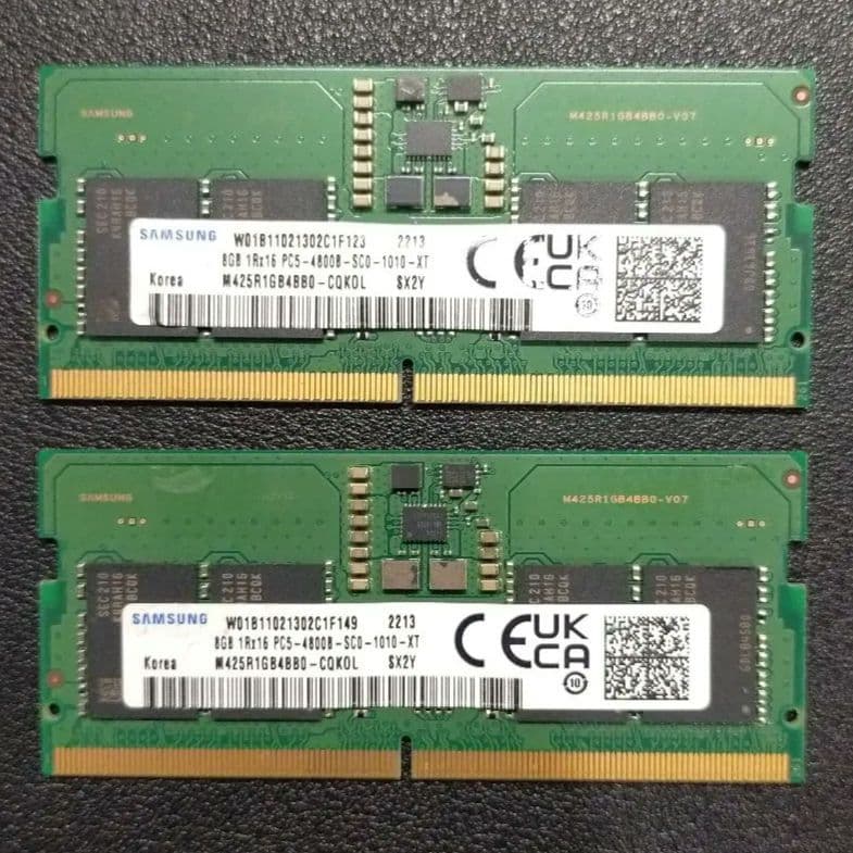Samsung DDR5 48000MHz 16GB (8GB×2枚) メモリー Samsung 16GB (2x8GB) DDR5 5600MHz PC5-44800 SODIMM 1Rx16 CL46 1.1v