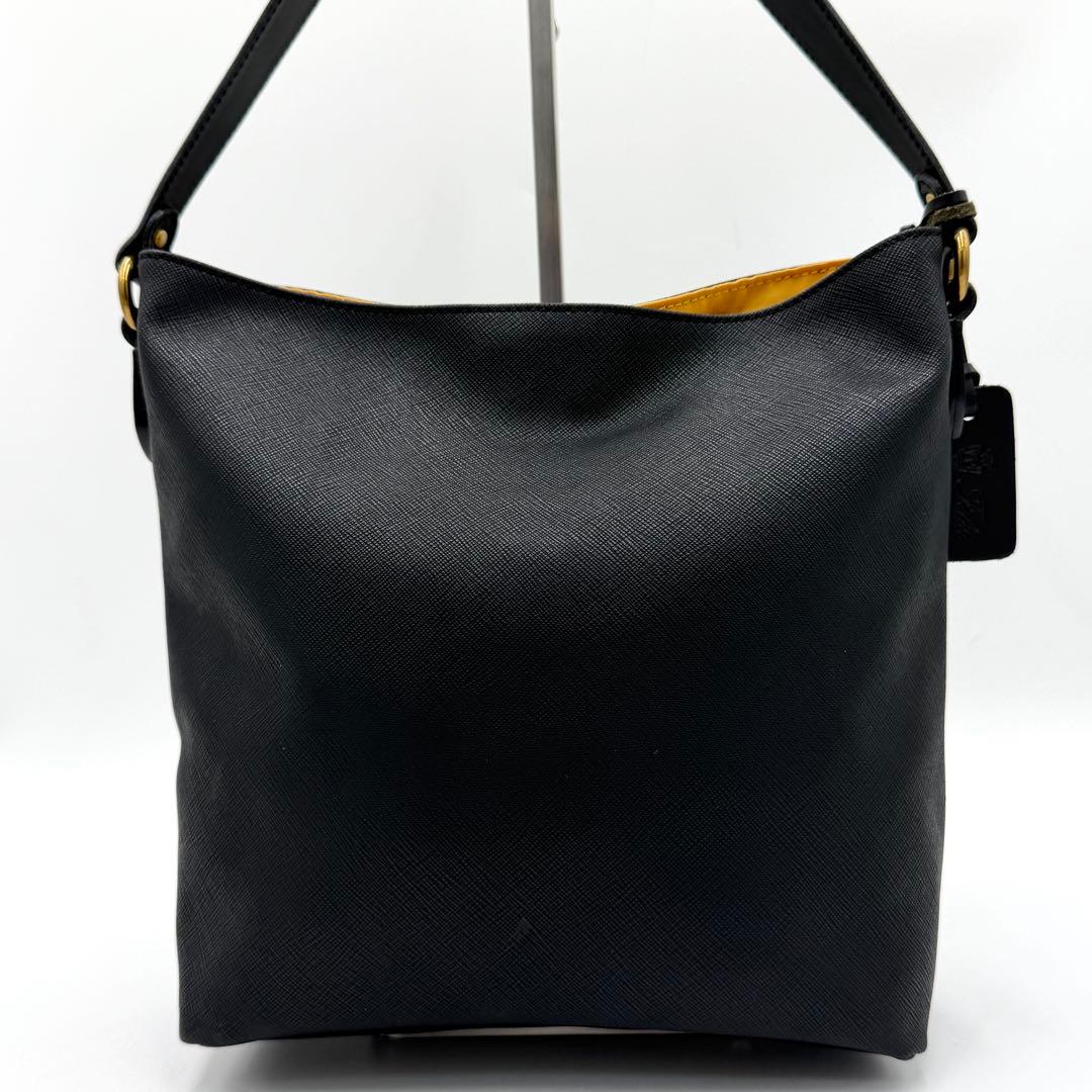 極美品】フェリージ ハンドバッグ バケットバッグ レザー ブラック 20