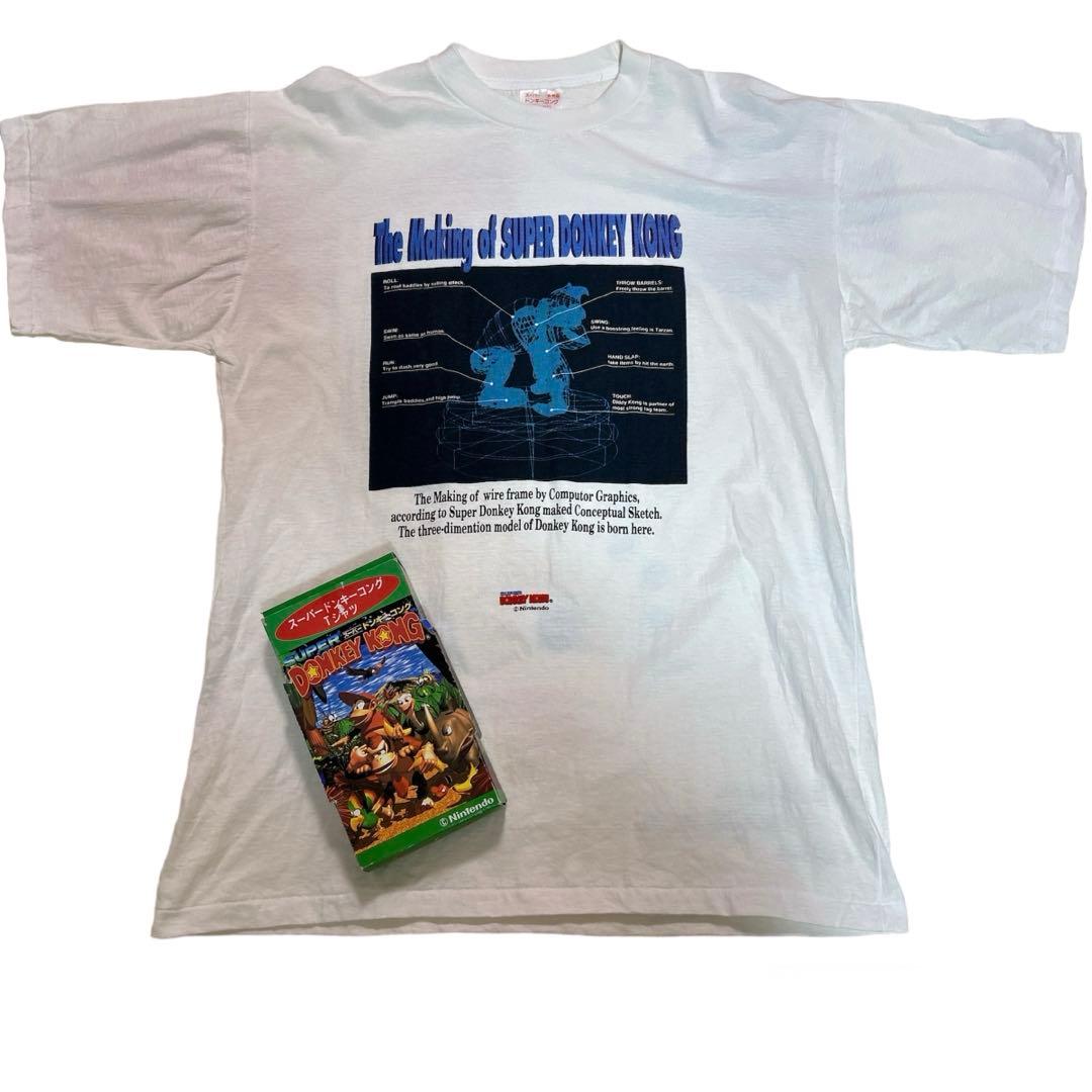 希少　スーパードンキーコング　非売品Tシャツ　フリーサイズ 当時物 希少 スーパードンキーコング Tシャツ キッズサイズ 任天堂
