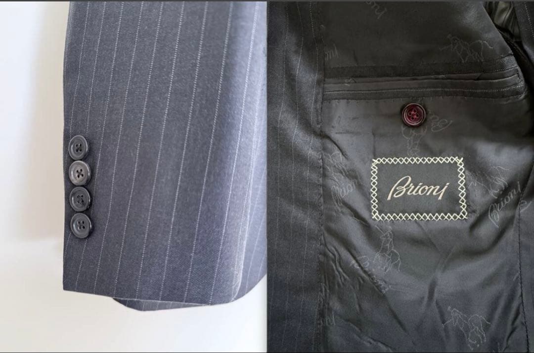 新品/定価93万5000円/付属品付】ブリオーニ グレー スーツ セットアップ