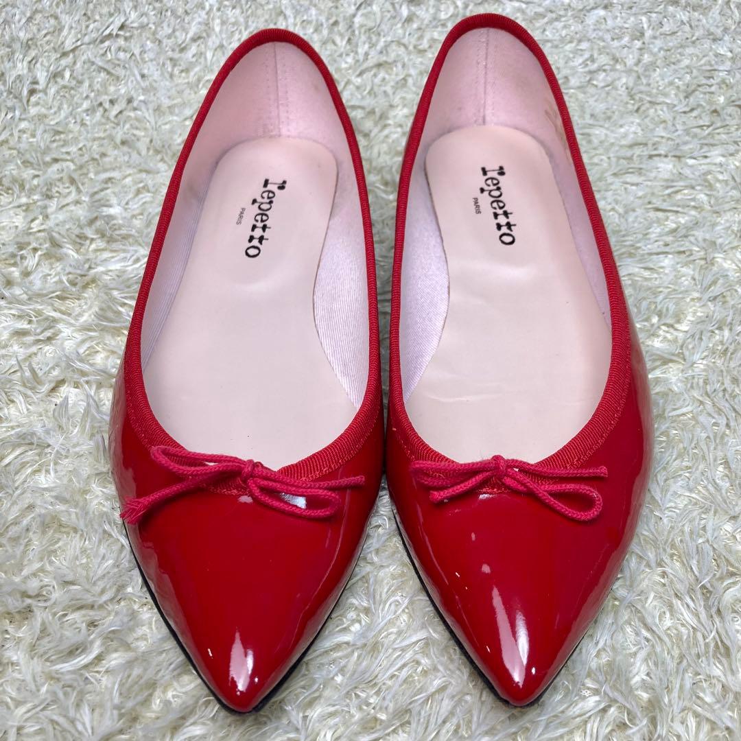 極美品』レペット ブリジット フラット パンプス バレエシューズ 赤 40