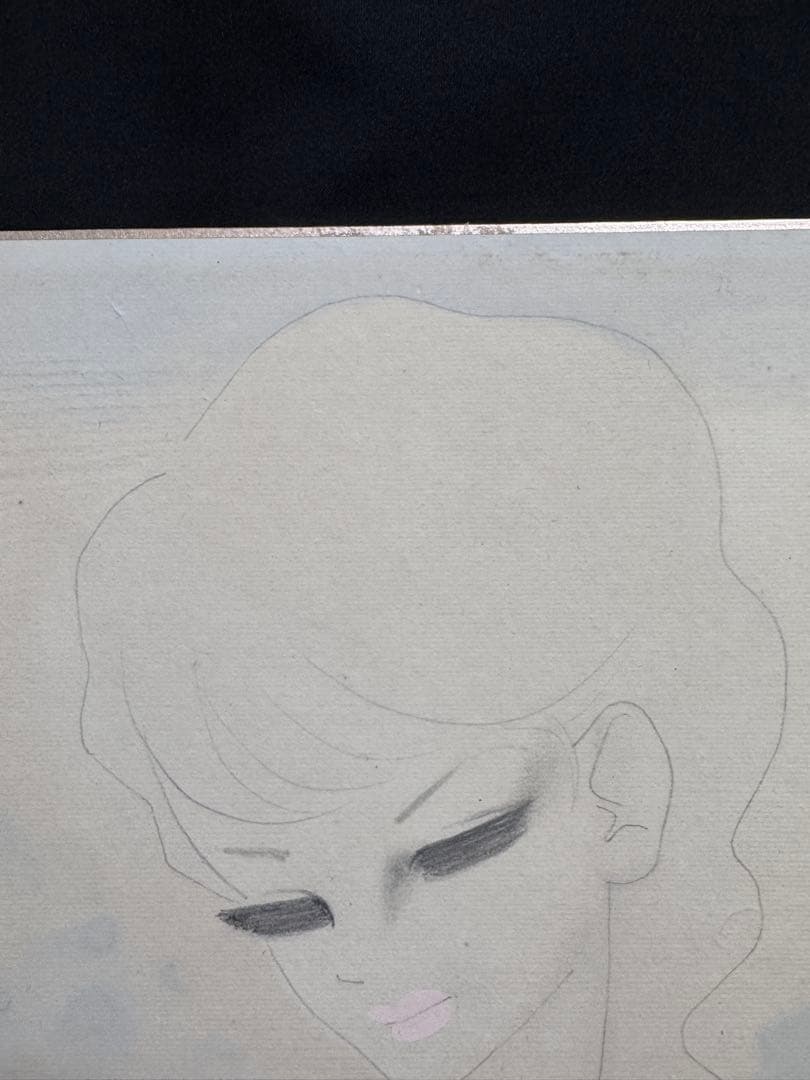 東郷青児 鑑定済婦人像 直筆サイン 印有り 東郷青児鑑定委員会 鑑定証