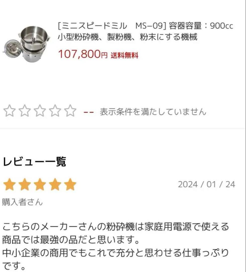 新品・美品】ミニスピードミルMSー09(製粉機) - メルカリ