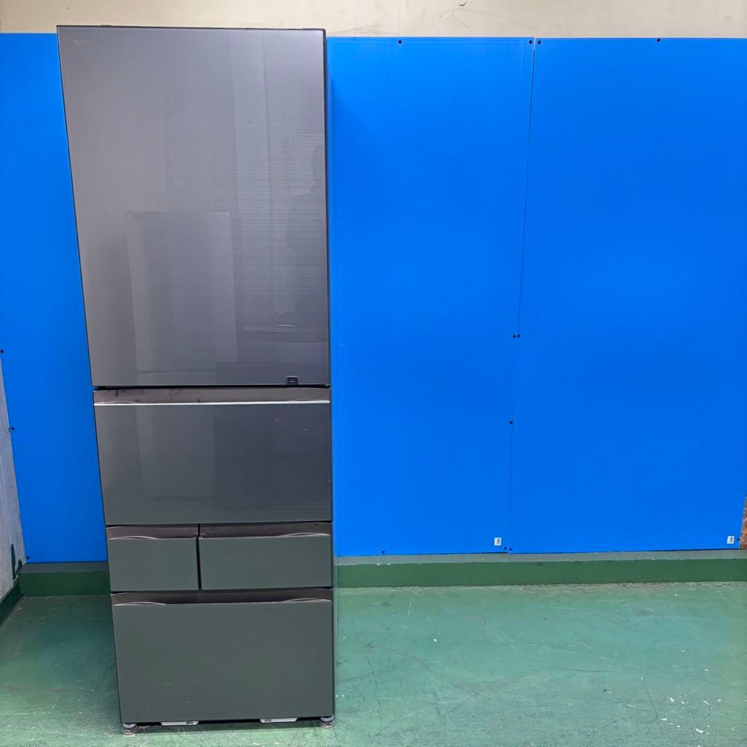 671 極美品 東芝 大型冷蔵庫 500L強 右開き 自動製氷 5ドア ガラス