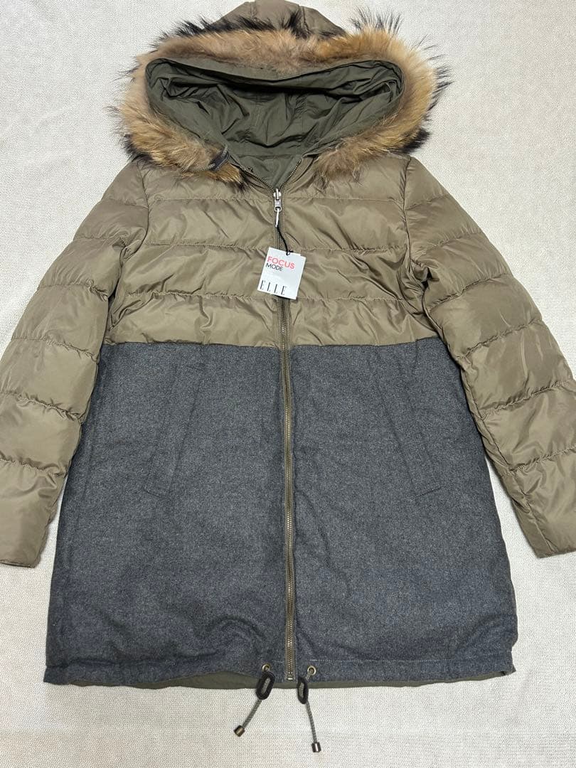 新品】ELLE カーキ モッズコート リバーシブル size40