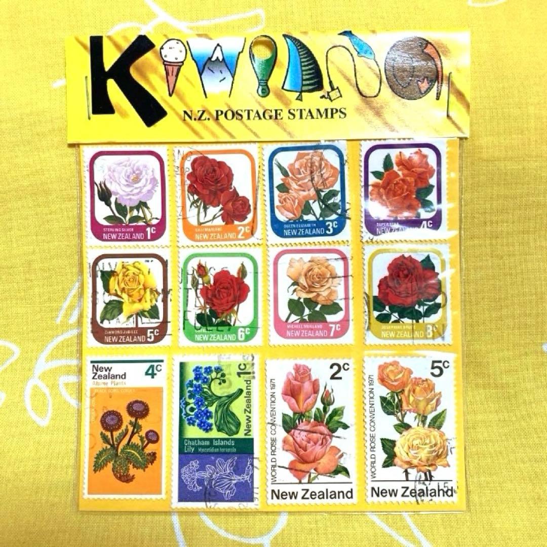 ニュージーランド 使用済切手 花柄 12枚セット - メルカリ