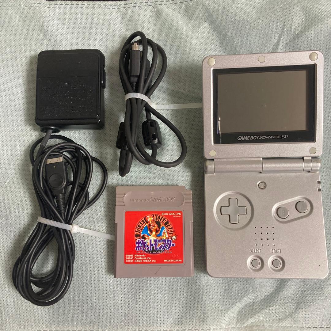 ゲームボーイアドバンスSP シルバー ケーブル ポケモン ソフト 赤