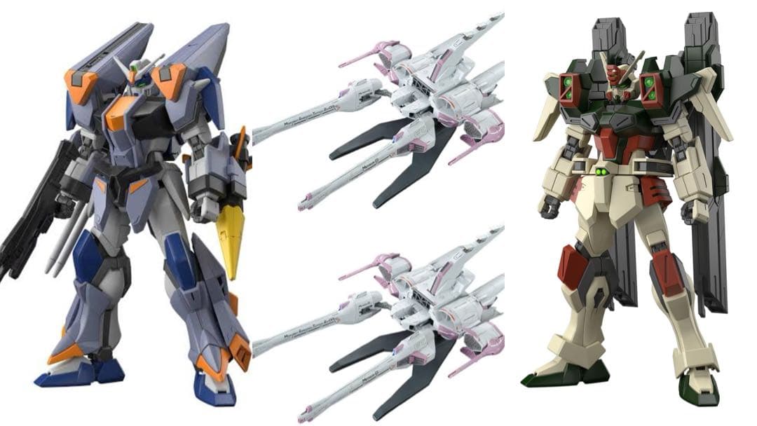 HGミーティアユニット2個、デュエルブリッツ、ライトニングバスター