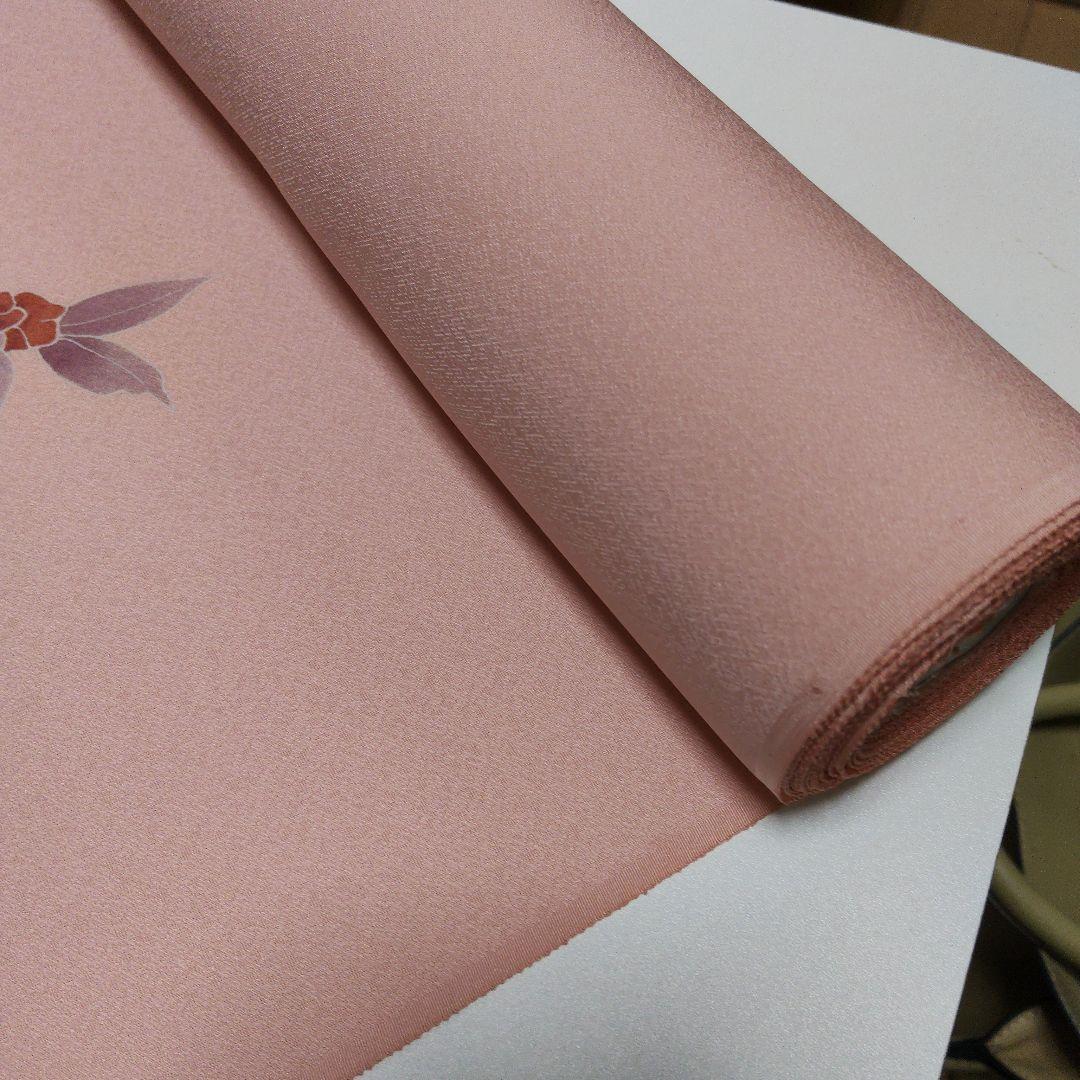 NO.71 正絹反物 付下げ 丹後ちりめん サーモンピンク 品格