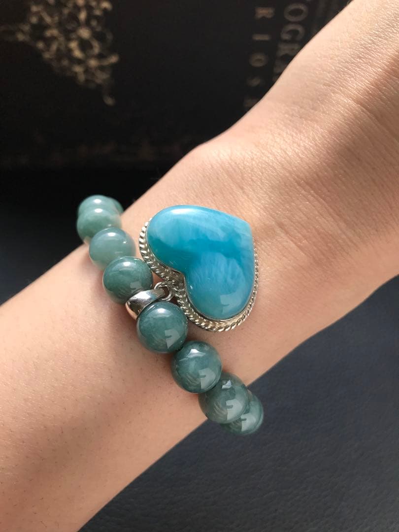 ハートラリマー とグァテマラ翡翠❣️15.8cm