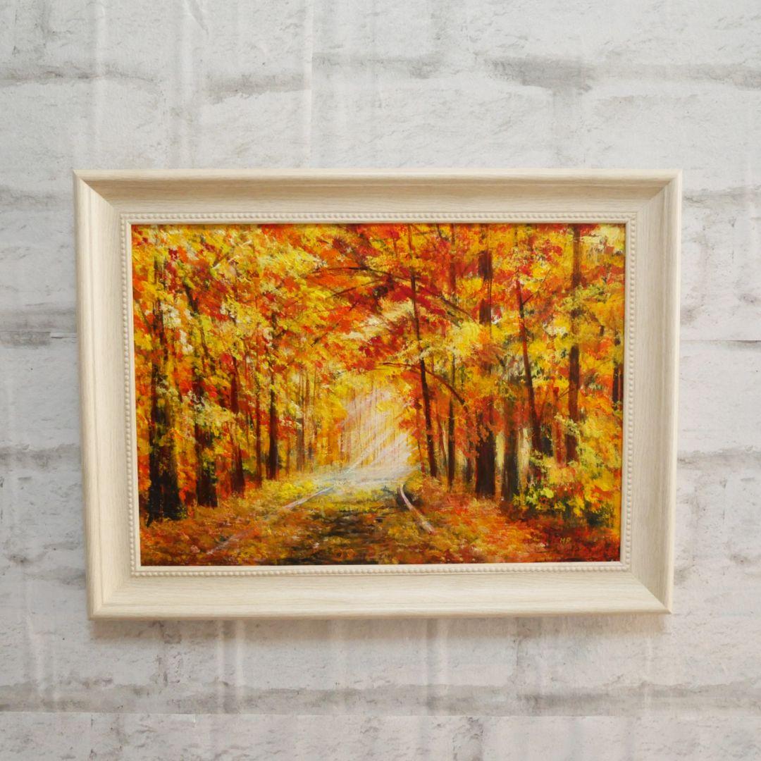 油絵 油彩 油彩画 絵 絵画【銀杏並木】 - メルカリ