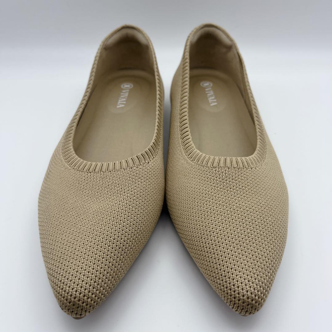 着用数回 VIVAIA ビバイア ニットポインテッド フラットパンプス 38.5