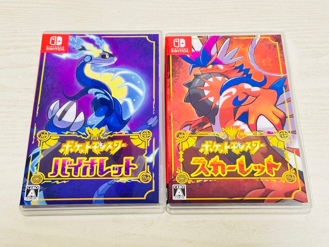Nintendo Switch ポケモンスカーレット・バイオレット セット ポケモン】Switch（有機ELモデル）スカーレット・バイオレット