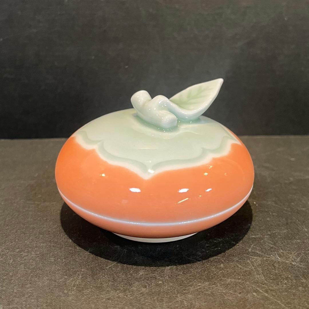 未使用 人間国宝 井上萬二「彩釉 柿 香合」共箱共布陶歴あり - メルカリ